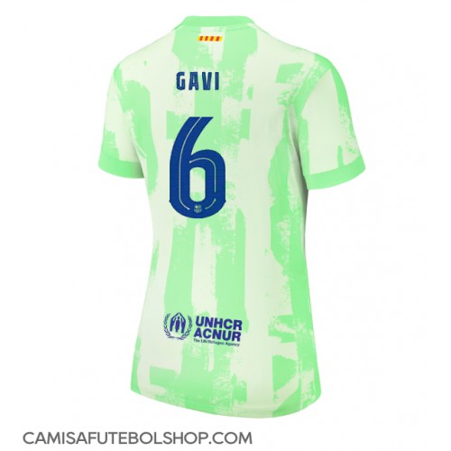 Camisa de time de futebol Barcelona Paez Gavi #6 Replicas 3º Equipamento Feminina 2024-25 Manga Curta